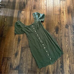 Scoop neck army green mini dress - Express size XS